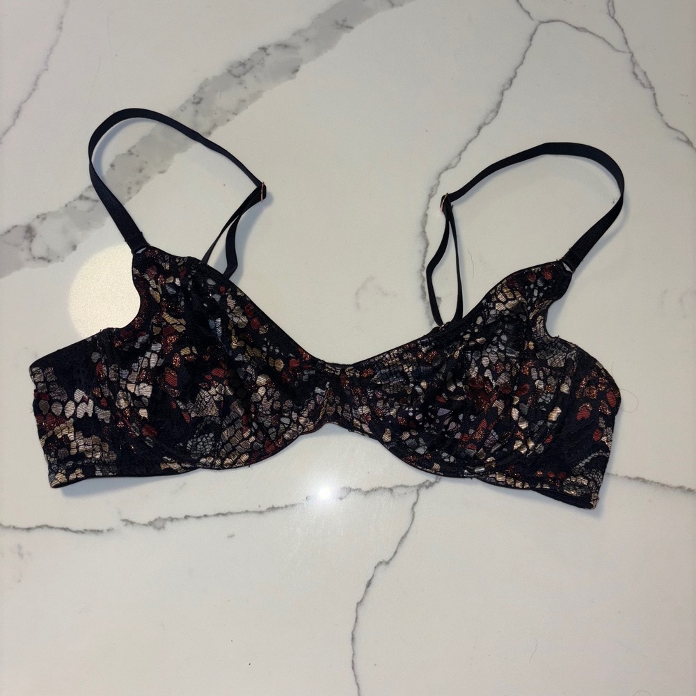 Savage X Fenty | Lace Bra Black | 36B | Cold-Hearted Snake‎ Lace